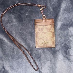 Brand new coach lanyard & wallet///Id Lanyard In Signature Canvas
